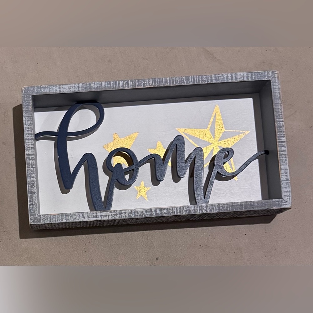 Primitives by Kathy Gray and Gold Home Sign